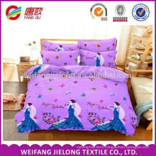 Weifang supplier polyester fabric 3d printed good handfeeling in bedding set